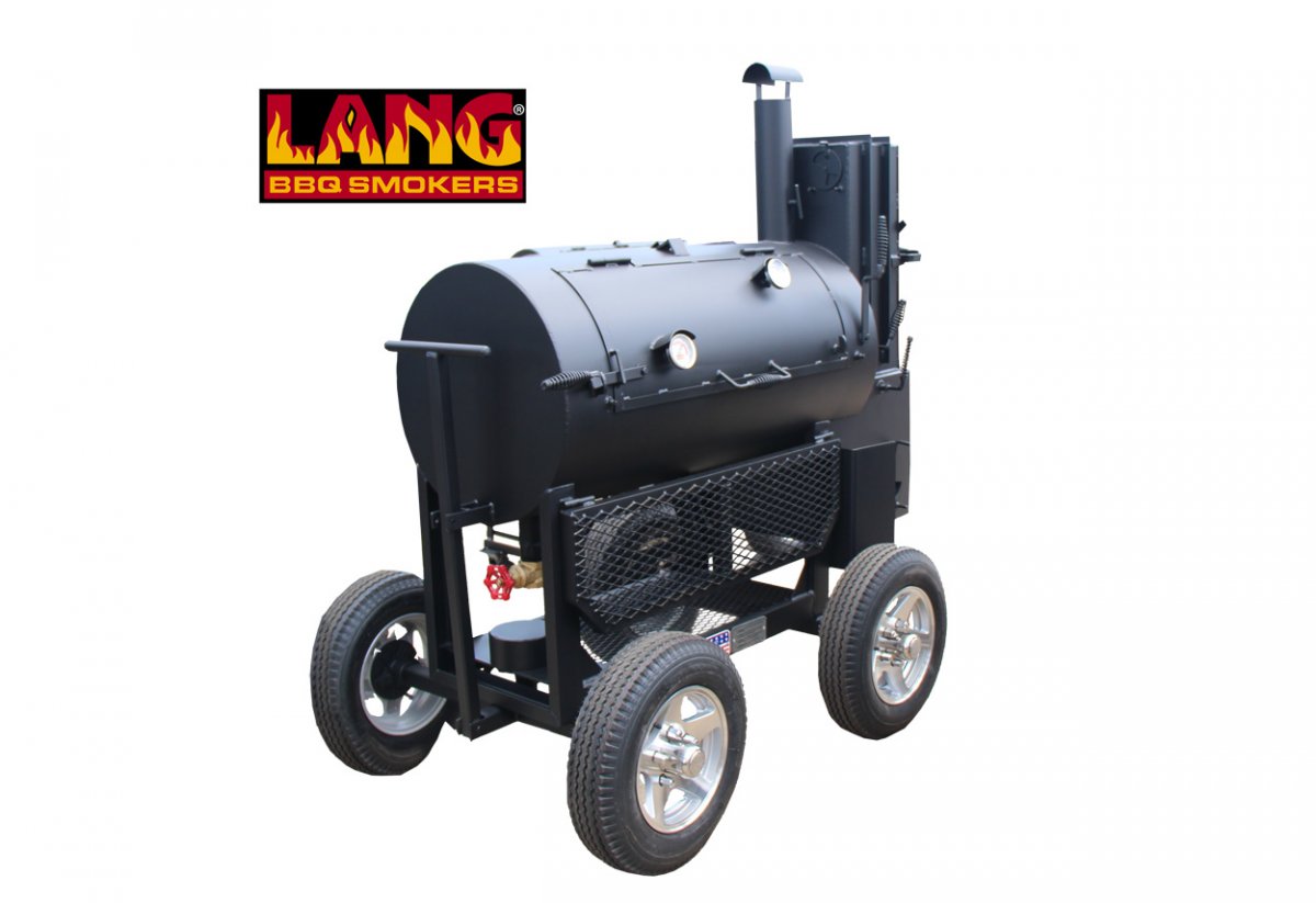 48 Deluxe Patio with Wagon Wheel Cart Lang BBQ Smokers